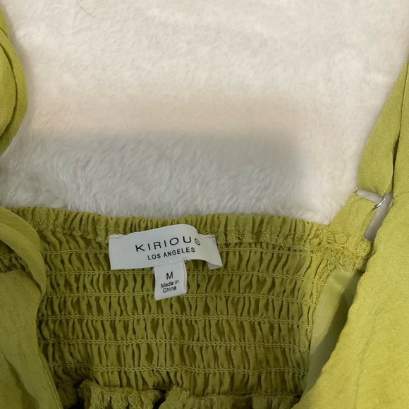 Kirious Los Angeles Vibrant Lime Green Ruched Crop Top Medium - Picture 5 of 6